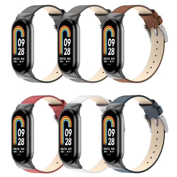 Xiaomi Smart Band 8 Ægte læderrem - Rød