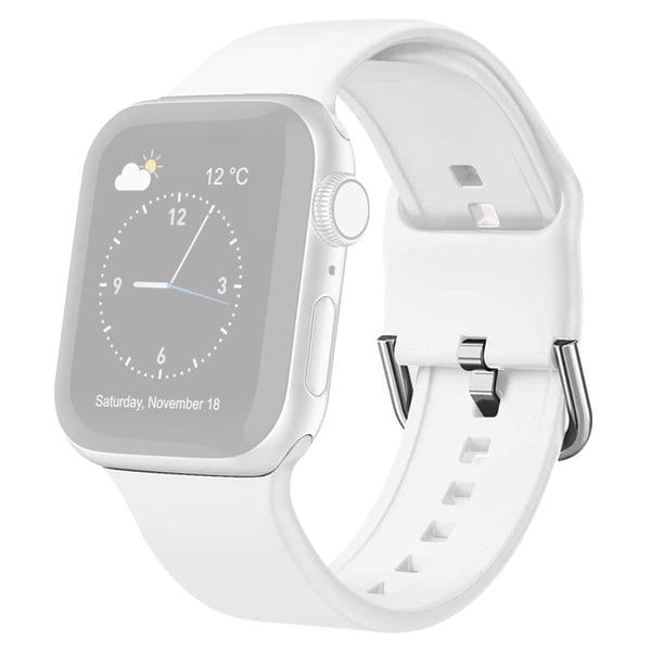 Apple Watch Series 8 (45 mm) enkel silikonrem - Hvit