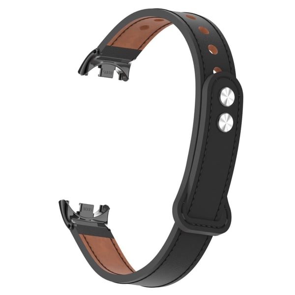 Xiaomi Smart Band 8 Ægte læderrem med stik - Sort