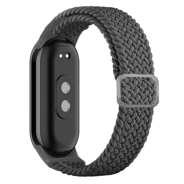 Xiaomi Smart Band 8 elastinen nailonpunos hihna - Harmaa