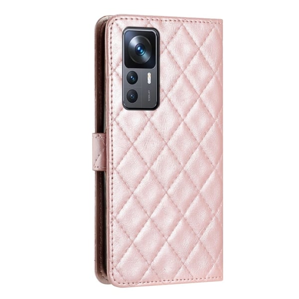 Funktionellt Xiaomi 12T / Xiaomi 12T Pro / Xiaomi Redmi K50 Ultra fodral med rombmönster - Rosa
