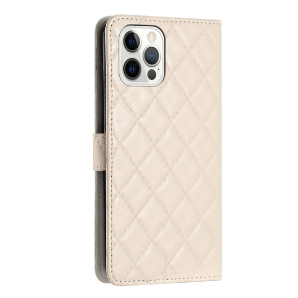 Toimiva rombinen lompakkokotelo iPhone 12 Pro Max - Valkoinen