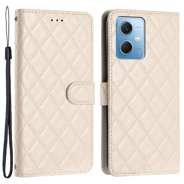 Toimiva rombinen lompakkokotelo Xiaomi Poco X5 / Xiaomi Redmi Note 12 - Valkoinen