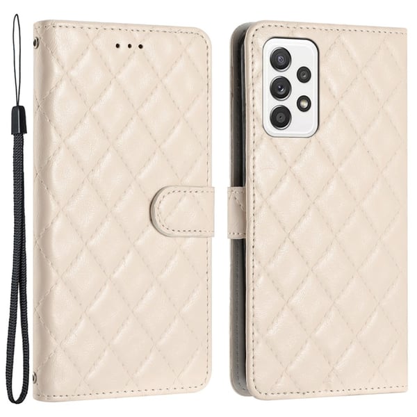 Funksjonelt rombe lommebokdeksel for Samsung Galaxy A23 5G / Samsung Galaxy A23 - Hvit