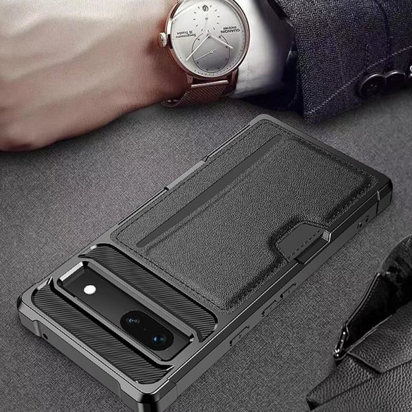 PU lærbelagt anti-fall-etui med kortspor for Google Pixel 7a
