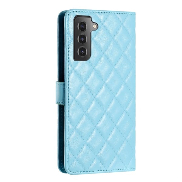 Funktionellt Samsung Galaxy S22 Plus fodral med rombmönster - Blå