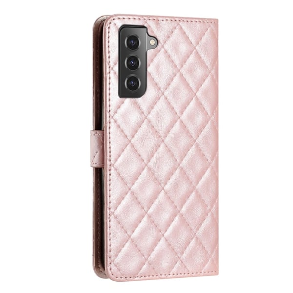 Funksjonelt rombe lommebokdeksel for Samsung Galaxy S22 Plus - Rosa