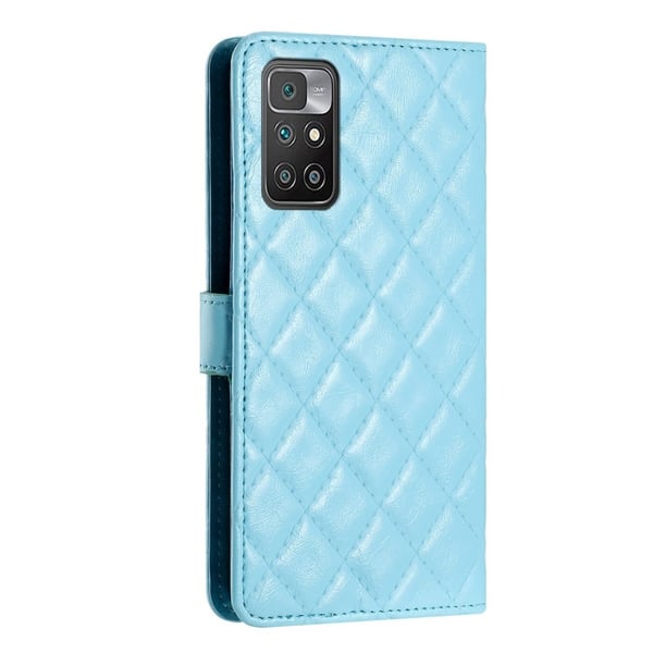 Funksjonelt rombe lommebokdeksel for Xiaomi Redmi 10 2022 / Xiaomi Redmi 10 Prime / Xiaomi Redmi Note 11 / Xiaomi Redmi 10 - Blå