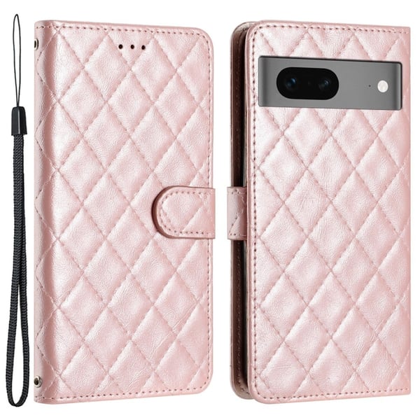 Toimiva rombinen lompakkokotelo Google Pixel 8 - Pinkki