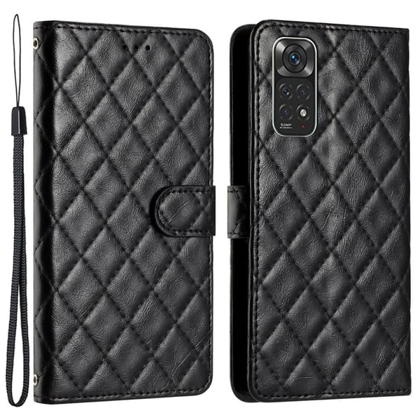 Funksjonelt rombe lommebokdeksel for Xiaomi Redmi Note 11S / Xiaomi Redmi Note 11 - Svart