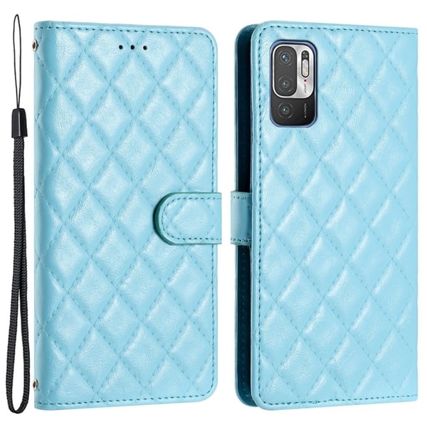 Funksjonelt rombe lommebokdeksel for Xiaomi Poco M3 Pro 5G / Xiaomi Poco M3 Pro / Xiaomi Redmi Note 10T 5G / Xiaomi Redmi Note 10 - Blå
