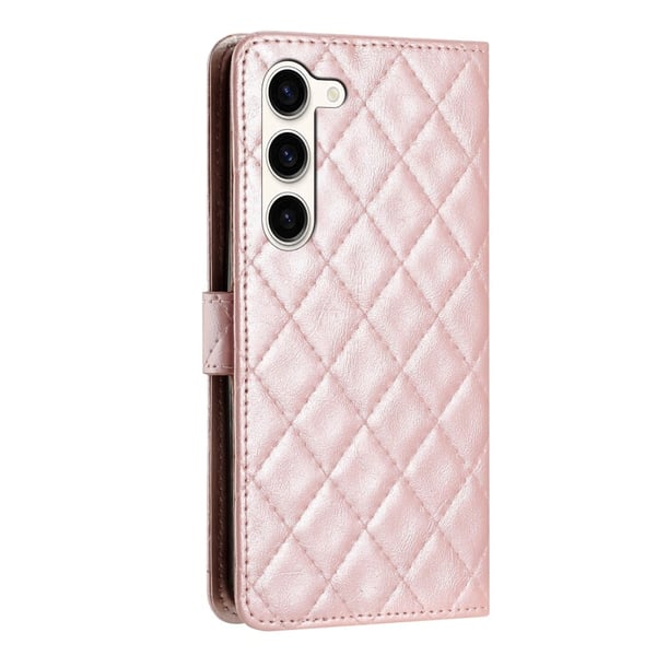Funksjonelt rombe lommebokdeksel for Samsung Galaxy S23 - Rosa