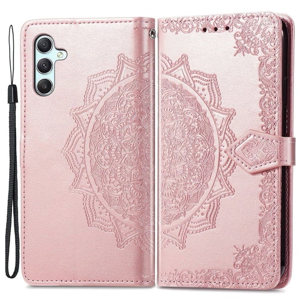 Mandala Samsung Galaxy A34 5G Flip Etui - Rødguld