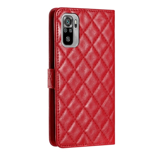 Funktionellt Xiaomi Redmi Note 10S / Xiaomi Redmi Note 10 fodral med rombmönster - Röd