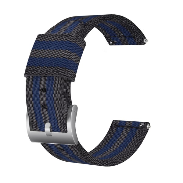 18 mm Bofink® luksuriøs klokkerem i nylon - Blå Striper
