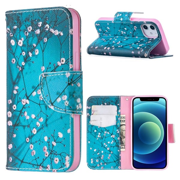 Wonderland iPhone 12 Mini Flippetui - Tre med Blomster