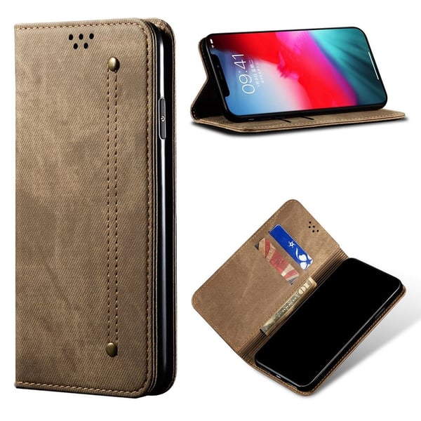 Jeans iPhone 12 Mini flip etui - Brun