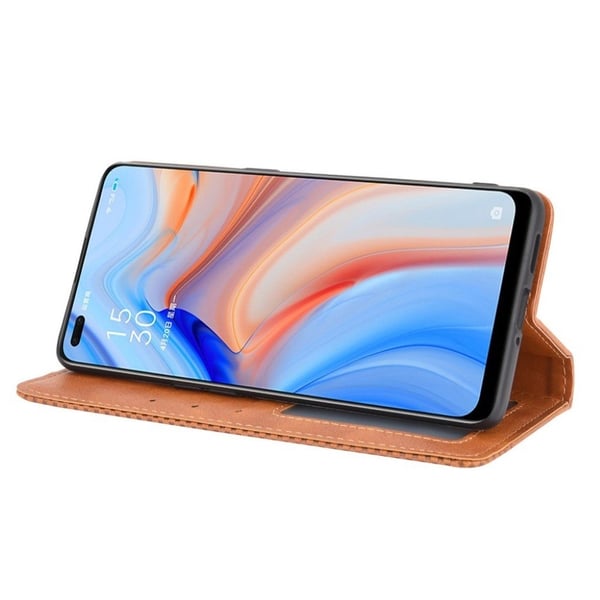 Bofink Vintage Oppo Reno4 5G Lær Etui - Brun