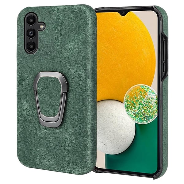 Stötsäkert läderfodral med oval kickstand för Samsung Galaxy A13 5G - Grön