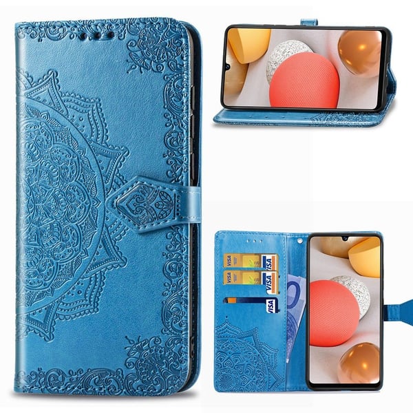 Mandala Samsung Galaxy A42 5G Flippetui - Blå