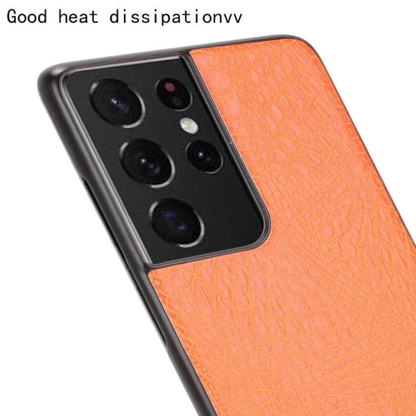 Croco Etui Samsung Galaxy S21 Ultra - Oransje