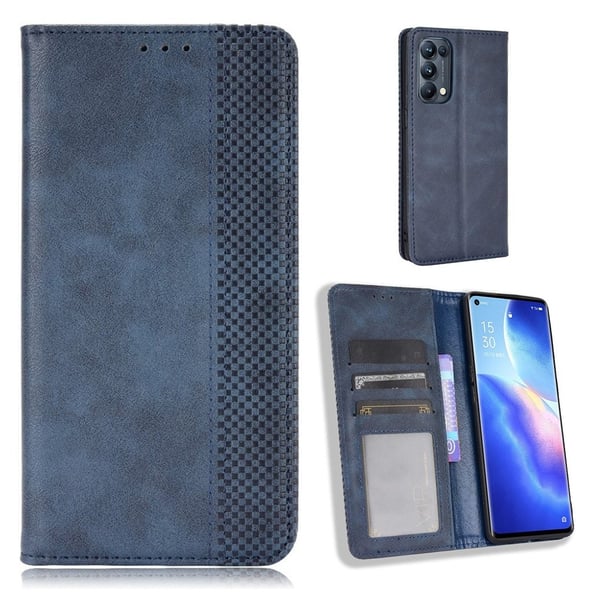 Bofink Vintage Oppo Reno5 Pro 5G Lær Etui - Blå