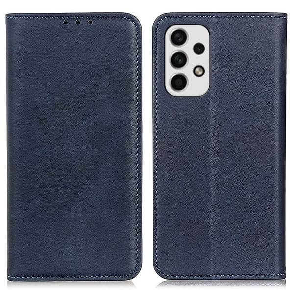 Flip Etui med Pung i Ekte Lær til Samsung Galaxy A23 - Blå