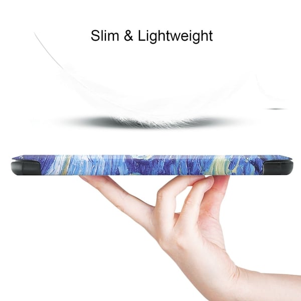 Lenovo Tab M7 (3:e generationen) / Tab M7 coolt mönster tri-fold läderfodral - Stjärnklar Himmel