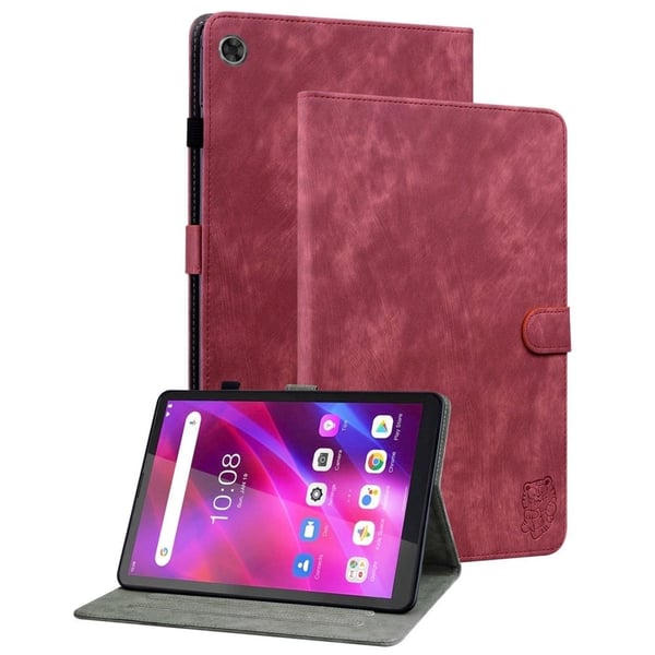 Lenovo Tab M7 (3. generasjon) mønstret lærveske - Rød Lenovo Tab M7 (3. generasjon) mønstret lærveske - Rød