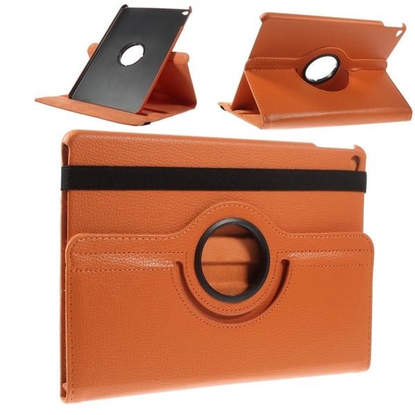 Läderfodral i litchi-kornstil för iPad Air 2 - Orange Läderfodral i litchi-kornstil för iPad Air 2 - Orange
