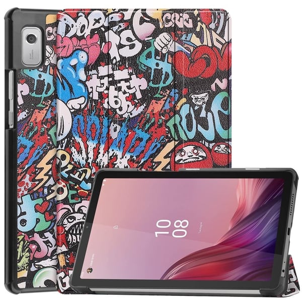 Lenovo Tab M9 kuvio kolminkertainen nahkakotelo - Graffiti
