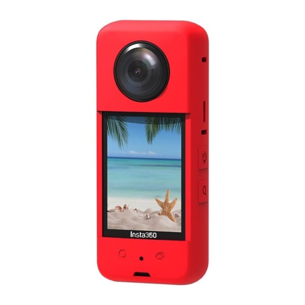 Insta360 X3 silikonisuojus linssisuojalla - Punainen