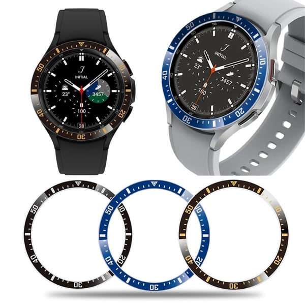 Metallring i to farger for Samsung Galaxy Watch 4 Classic (46 mm) - Svart / Svart