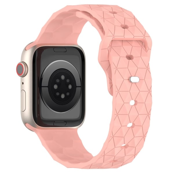Apple Watch Series 8 (45mm) / Watch Ultra silikone fodboldmønster rem - Lyserød Apple Watch Series 8 (45mm) / Watch Ultra silikone fodboldmønster rem - Lyserød