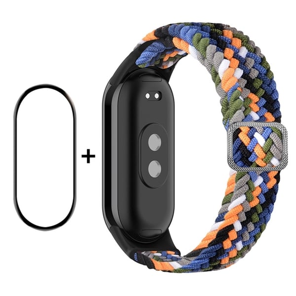 HAT PRINCE Xiaomi Smart Band 8 nylonflettet stropp med skjermbeskytter - Denim