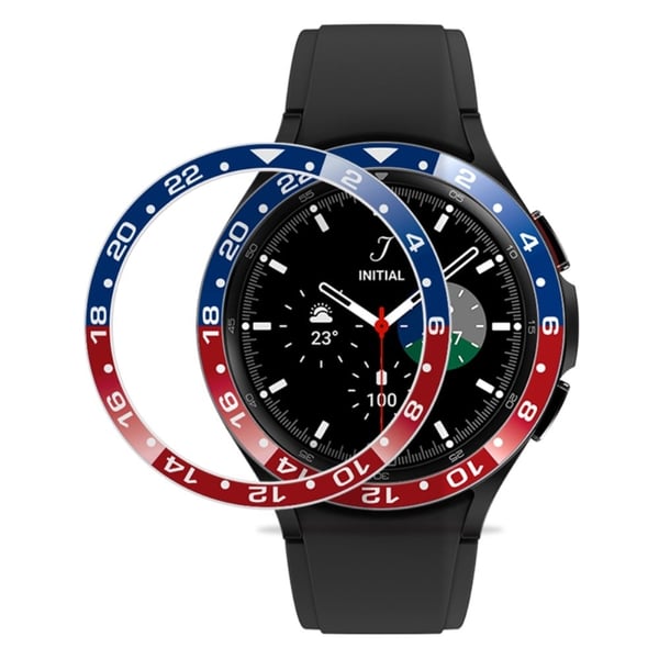 Samsung Galaxy Watch 4 Classic (42 mm) metallring i to farger - Blå / Rød Samsung Galaxy Watch 4 Classic (42 mm) metallring i to farger - Blå / Rød