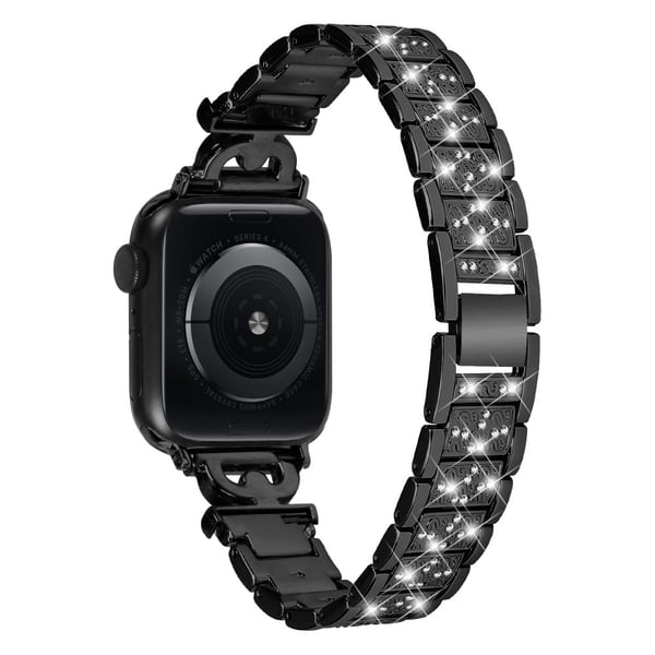 Apple Watch Series 8 (45 mm) / Watch Ultra strassdekor i rustfritt stål - Svart Apple Watch Series 8 (45 mm) / Watch Ultra strassdekor i rustfritt stål - Svart