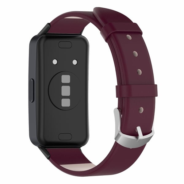 Huawei Band 8 Ekte lærrem - Vinrød