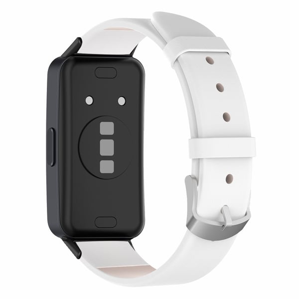 Huawei Band 8 Ægte læderrem - Hvid
