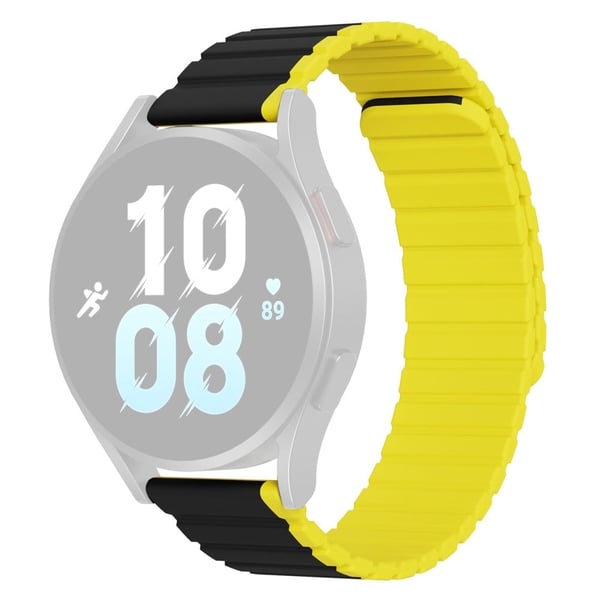 22 mm DUX DUCIS tofarget silikonrem for Samsung / Huawei og Xiaomi-klokke - Svart / Gul
