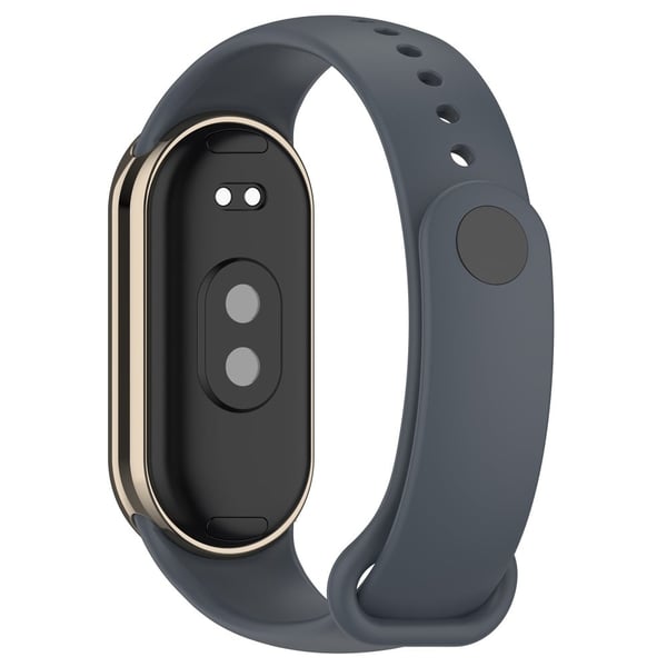 Silikonrem med metallkontakt for Xiaomi Smart Band 8 - Platina Stålgrå