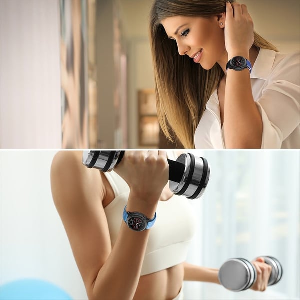 26 mm nylonrem med sømstil for Garmin-klokke - Grønn / Blå