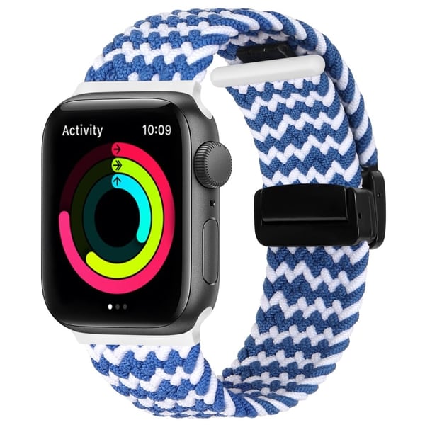 Apple Watch Series 8 (45 mm) / Watch Ultra nylonrem i silikon - Blå / Hvit