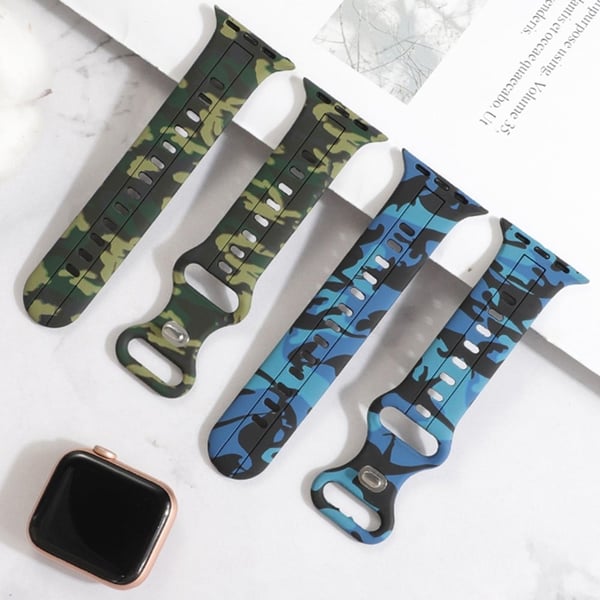 Apple Watch Series 8 (41 mm) kamuflasje silikonrem - Hvit
