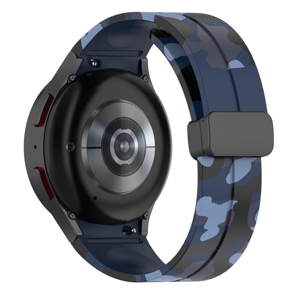 Samsung Galaxy Watch 5 / 5 Pro / 4 camouflage-tyylinen silikoniranneke - Keskiyön Sininen