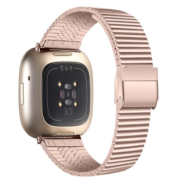 Fitbit Sense 2 / Versa 4 ruostumattomasta teräksestä valmistettu hihna - Vaaleanpunainen Kulta Fitbit Sense 2 / Versa 4 ruostumattomasta teräksestä valmistettu hihna - Vaaleanpunainen Kulta