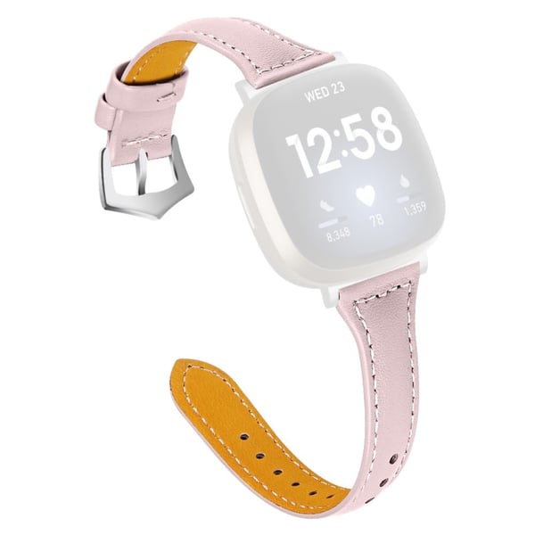 Fitbit Sense 2 / Versa 4 Ægte okselæderrem - Lyserød Fitbit Sense 2 / Versa 4 Ægte okselæderrem - Lyserød
