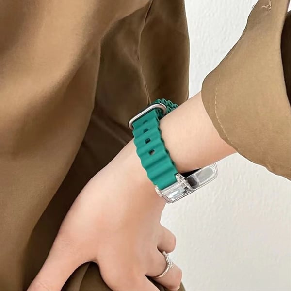 Xiaomi Smart Band 8 silikonihihna - Ruskea / Läpinäkyvä Kotelo