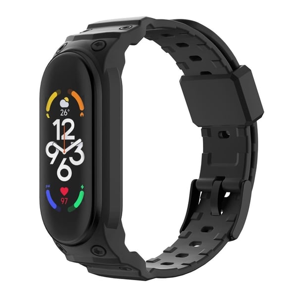 Xiaomi Mi Band 7 / 6 / 5 stropp med deksel - Svart