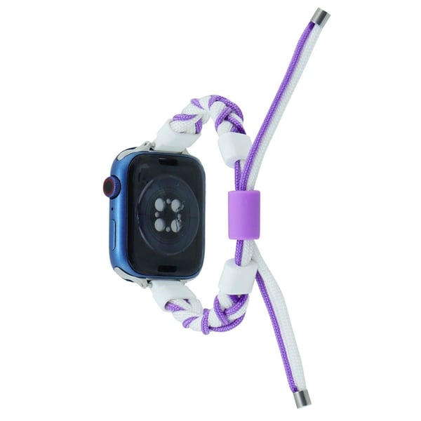 Apple Watch Series 8 (45 mm) / Watch Ultra nylonarmband i silikon - Vit / Lila